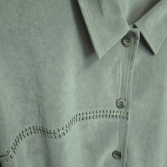 Monterey by Koret Pine Green Long Sleeve Button-Down Collared Shirt - Picture 2 of 5